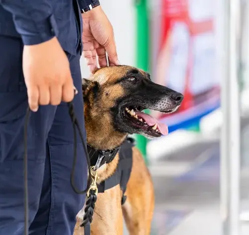 cachorro policial descansando