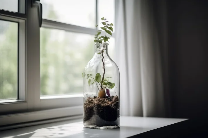 mini jardim em vaso