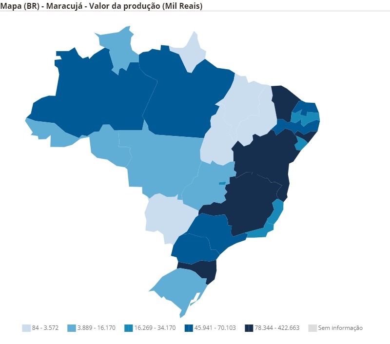 mapa produção de maracujá