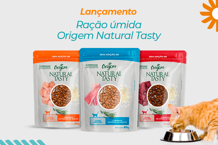 embalagens ração úmida Natural Tasty para gatos