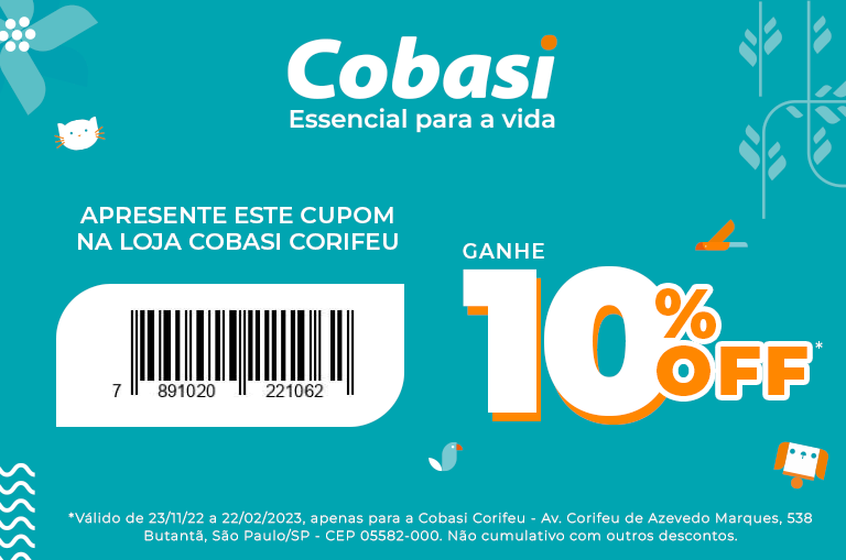 Voucher com 10% OFF nas compras