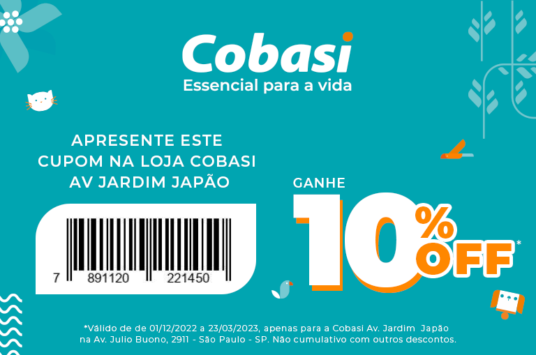  voucher de desconto cobasi