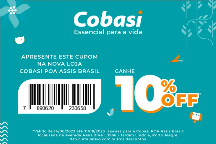 Voucher desconto Cobasi POA Assis Brasil