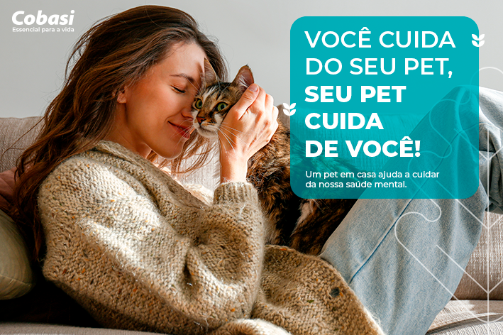 tutora com seu animal de estimção cuidadno da saúde mental 