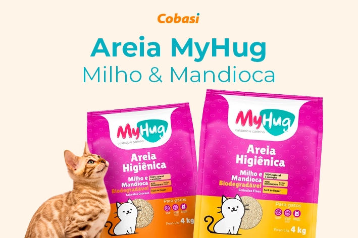 embalagem My Hug areia biodegradavel para gatos