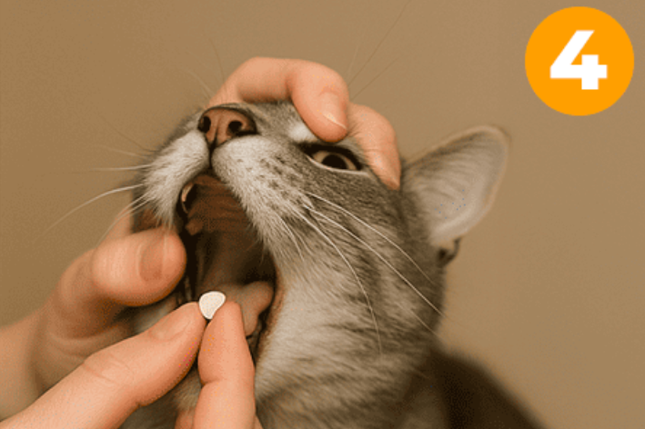 Como dar comprimido para gatos passo 4