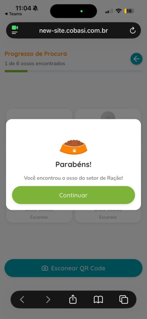 cobasi caça aos ossos no aplicativo