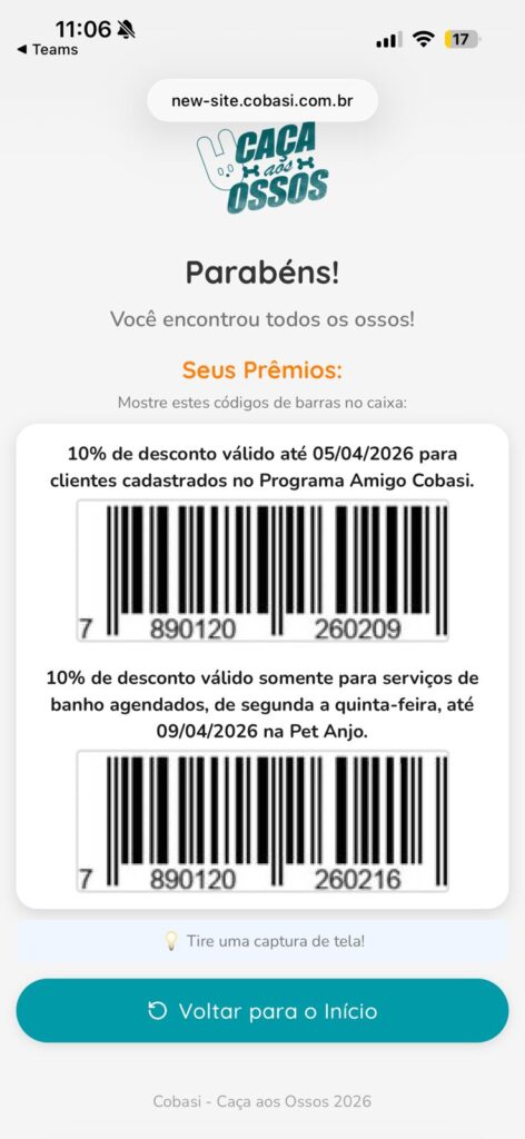benefícios da caça aos ossos cobasi pascoa