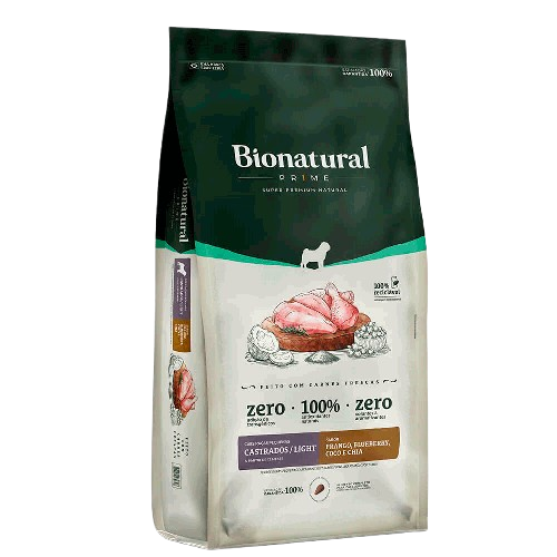 Ração Bionatural Prime Light Cães Adultos Raças Pequenas Castrados 